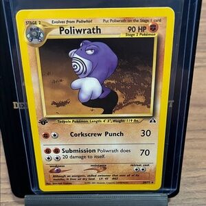 Poliwrath first edition Pokémon card
